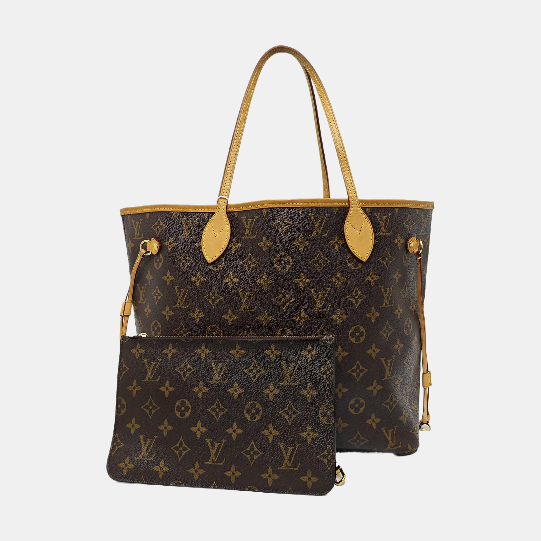 NEVERFULL MM Monogram Coated Canvas Brown
