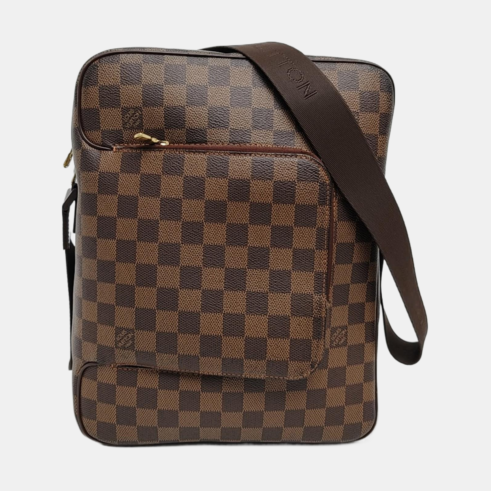 OLAV MM Damier Ebene Coated Canvas Brown