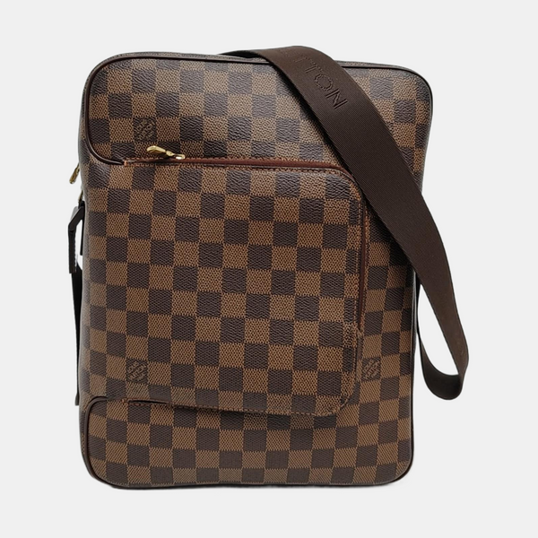 OLAV MM Damier Ebene Coated Canvas Brown
