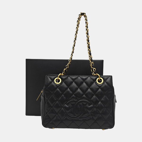 CHANEL PETITE Quilted Grained Calfskin Black