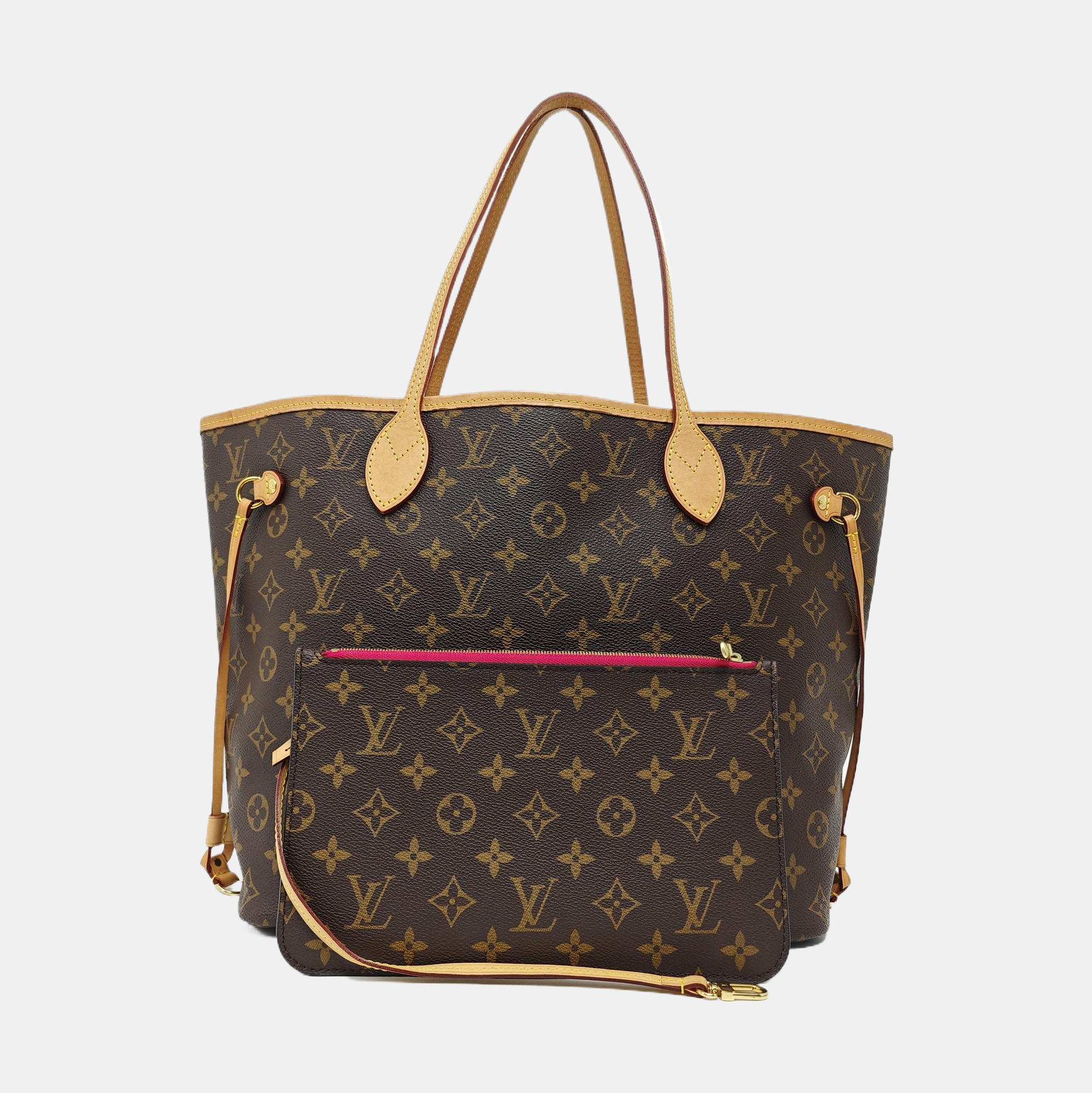 NEVERFULL MM Monogram Coated Canvas Brown