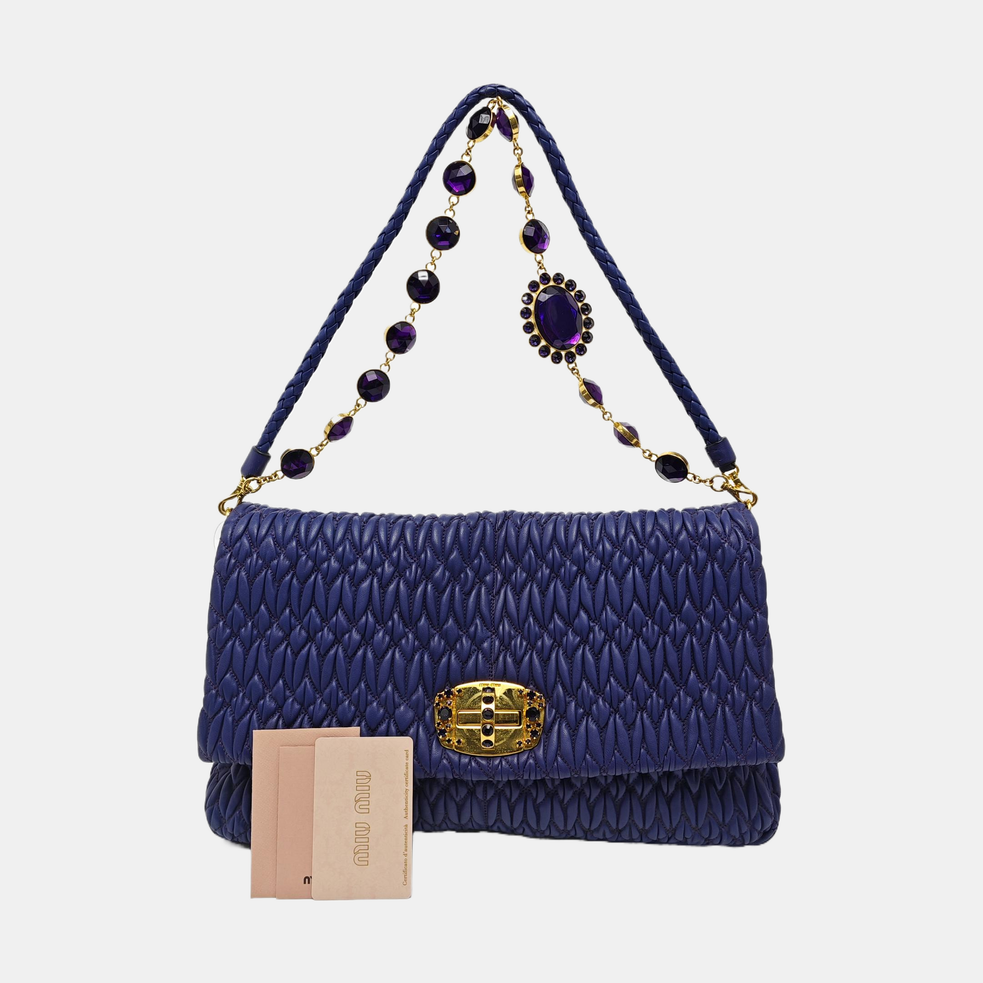 Crystal Quilted Lambskin Purple