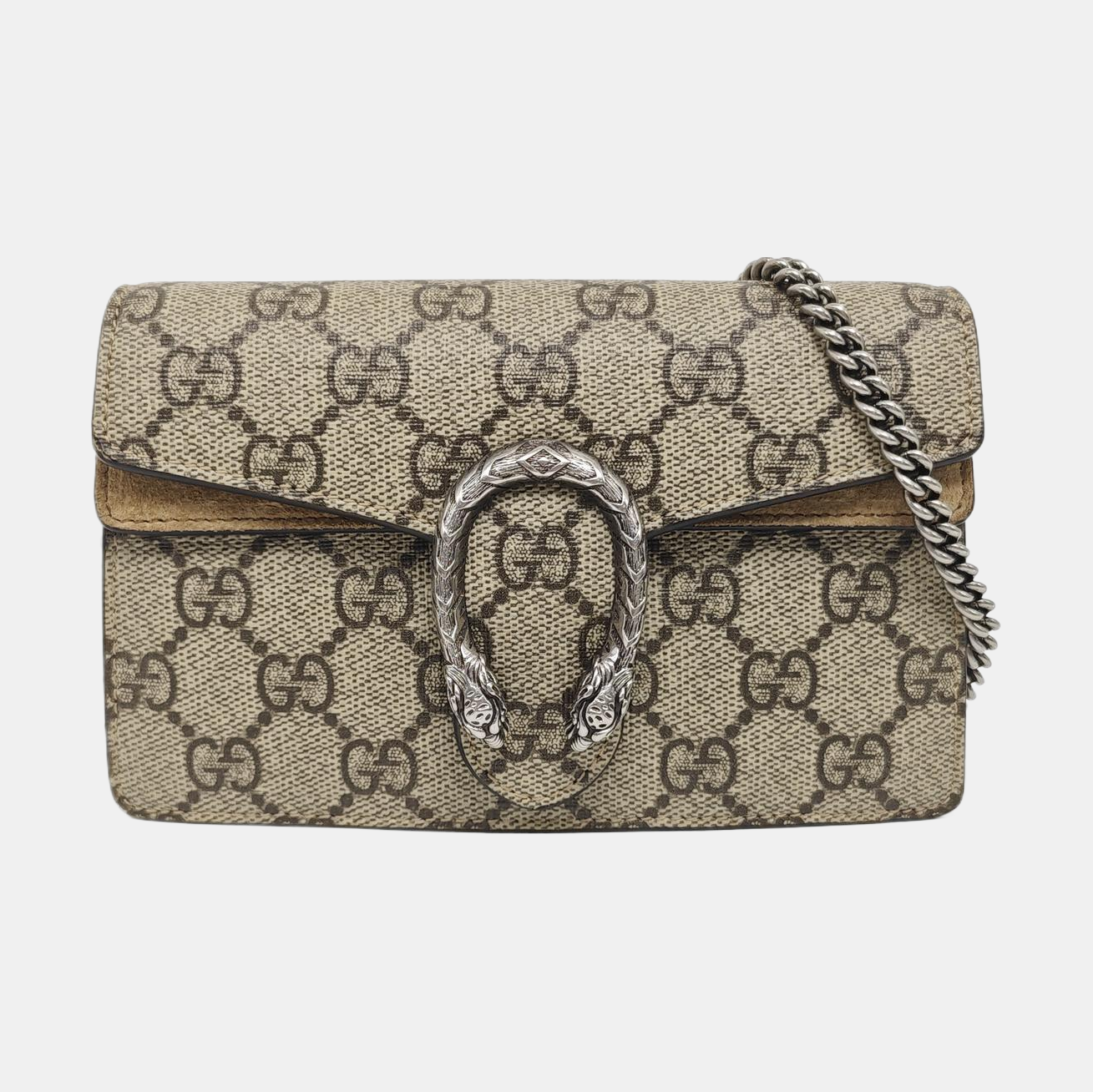 Dionysus Super Mini Monogram Coated Canvas Beige