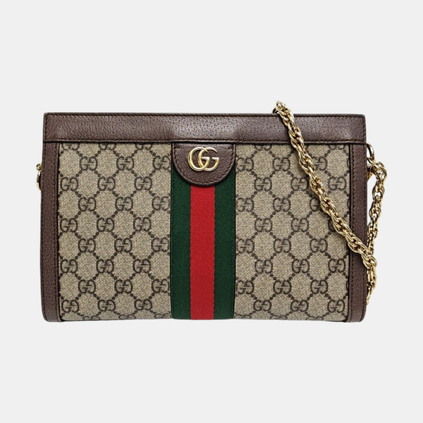 Authenticated pre-owned  Ophidia Small Monogram Coated Canvas Beige - Shoulder Bag at Looply