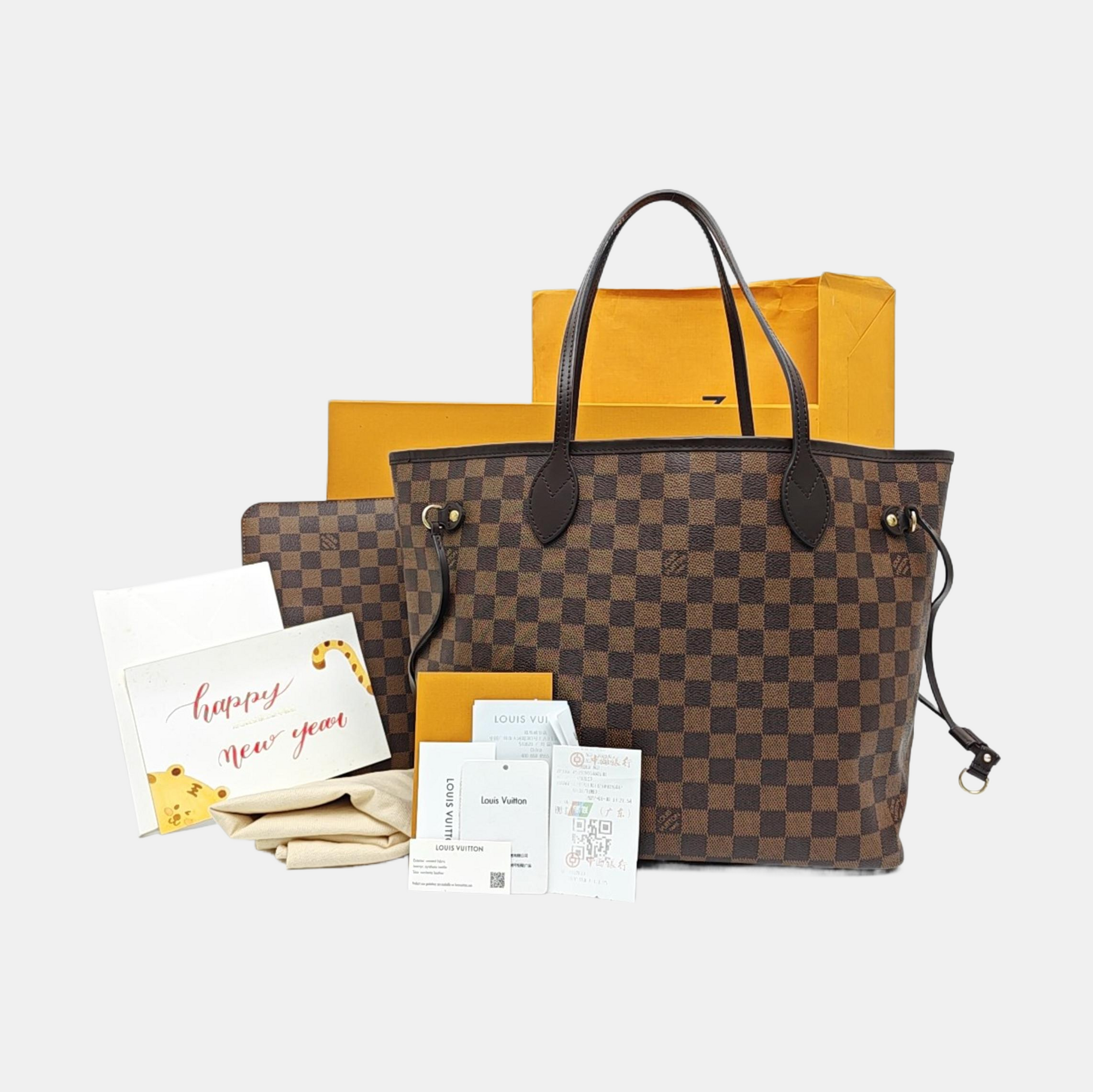 NEVERFULL MM Damier Ebene Coated Canvas Brown