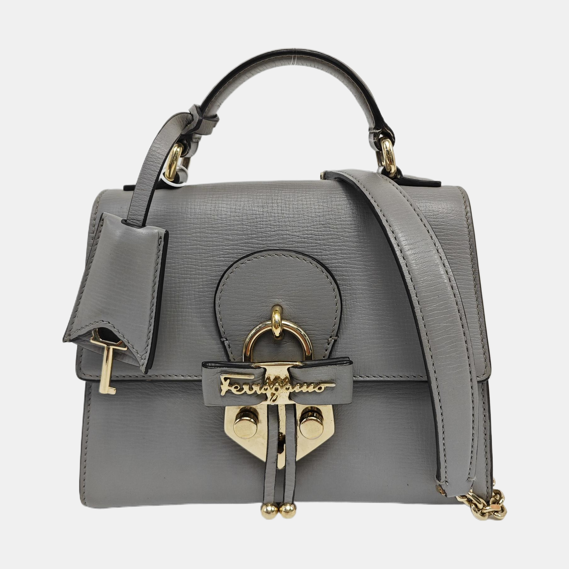 Calfskin Shoulder Bag Gray