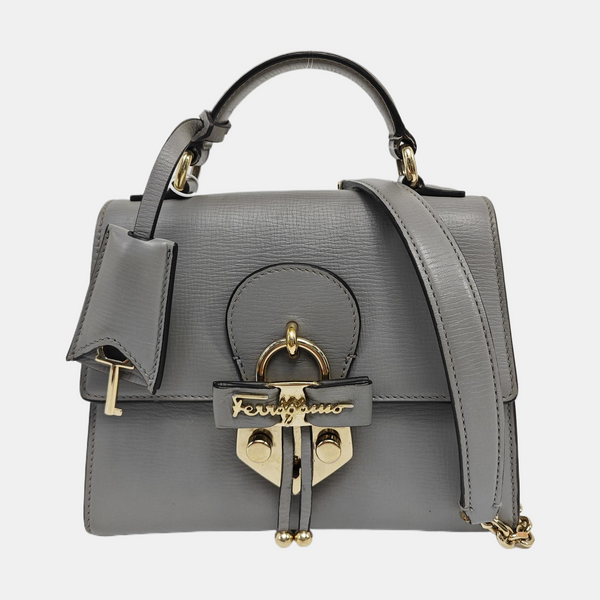 Calfskin Shoulder Bag Gray
