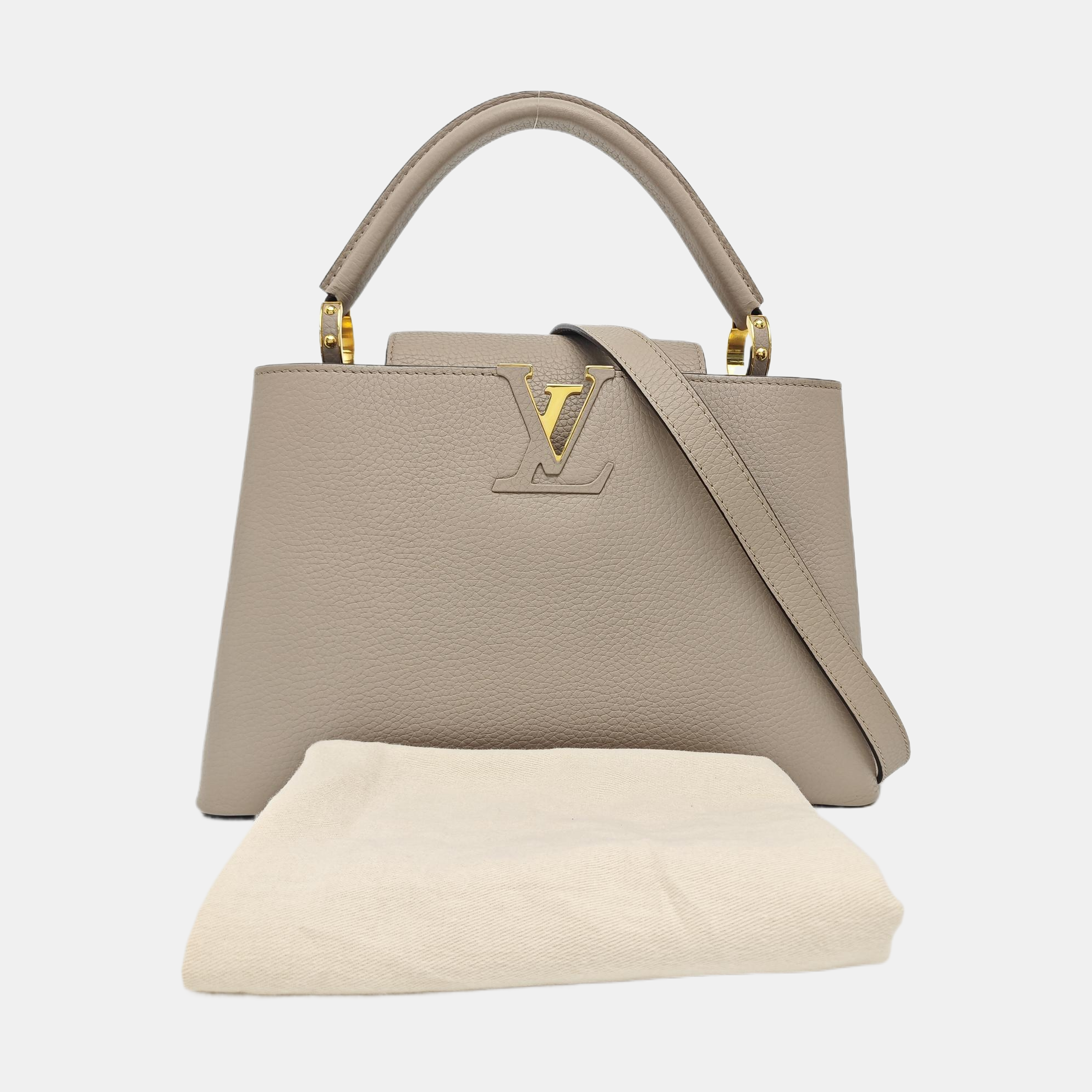CAPUCINES MM Calfskin Gray