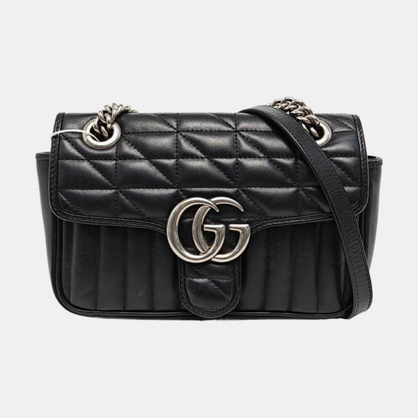 GG Marmont Small Quilted Calfskin Black