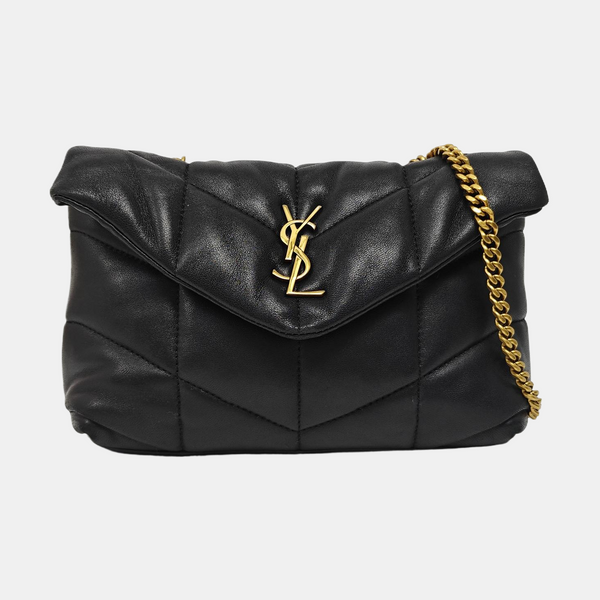 PUFFER Mini Chevron Lambskin Black