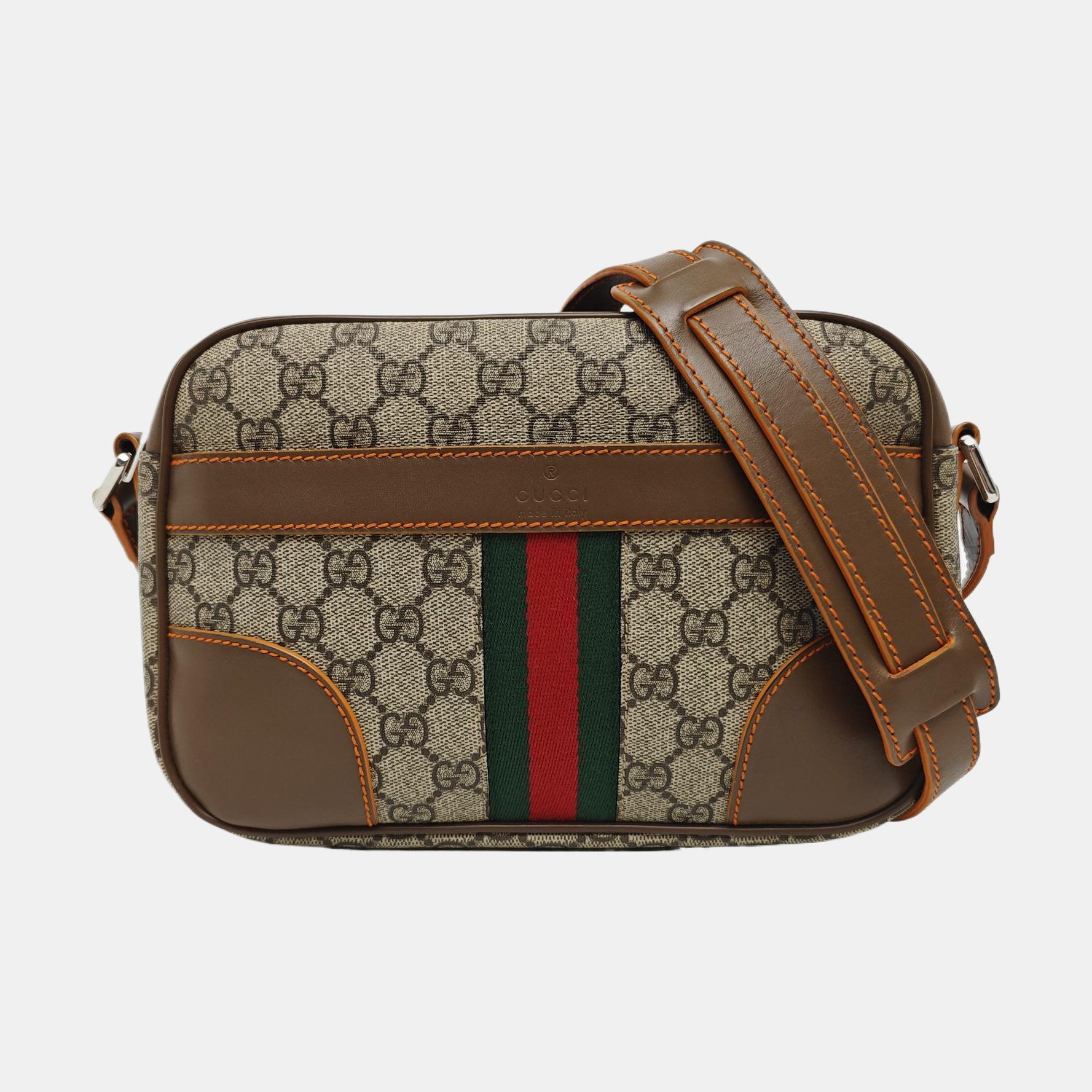Ophidia Small Monogram Coated Canvas Beige