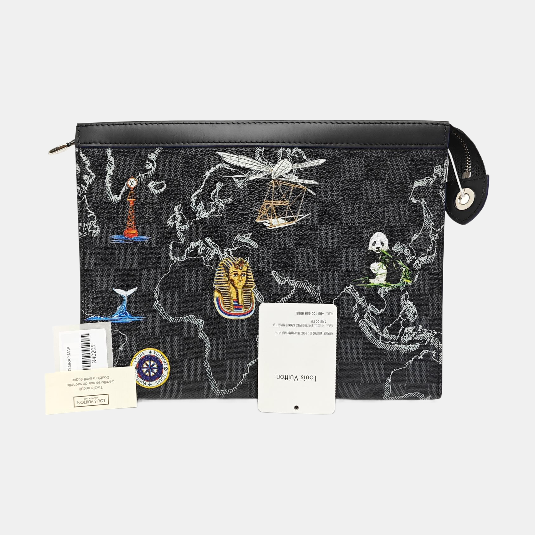 Pochette Voyag MM Damier Graphite Coated Canvas Black