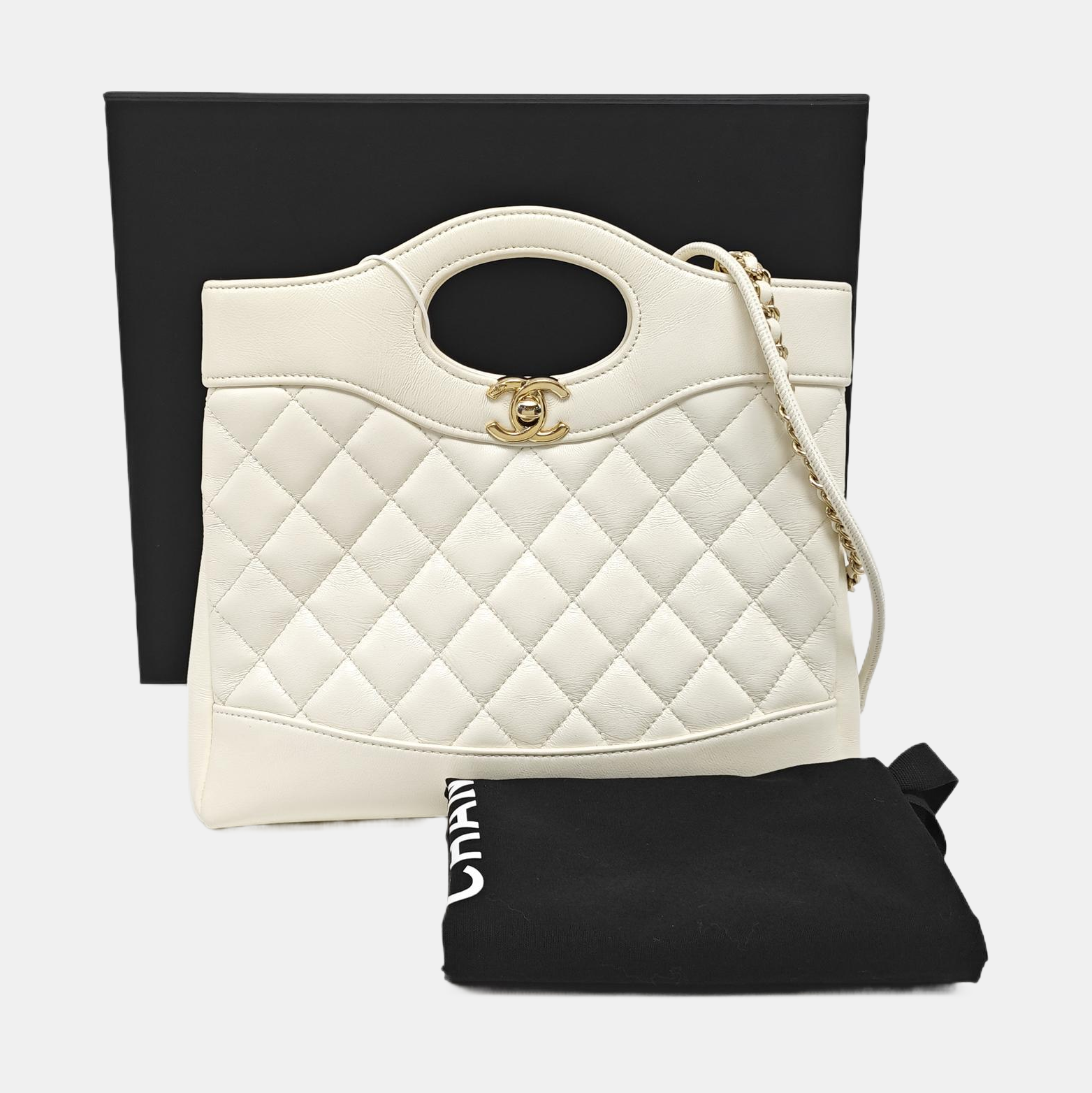 CHANEL 31 Mini Quilted Lambskin White