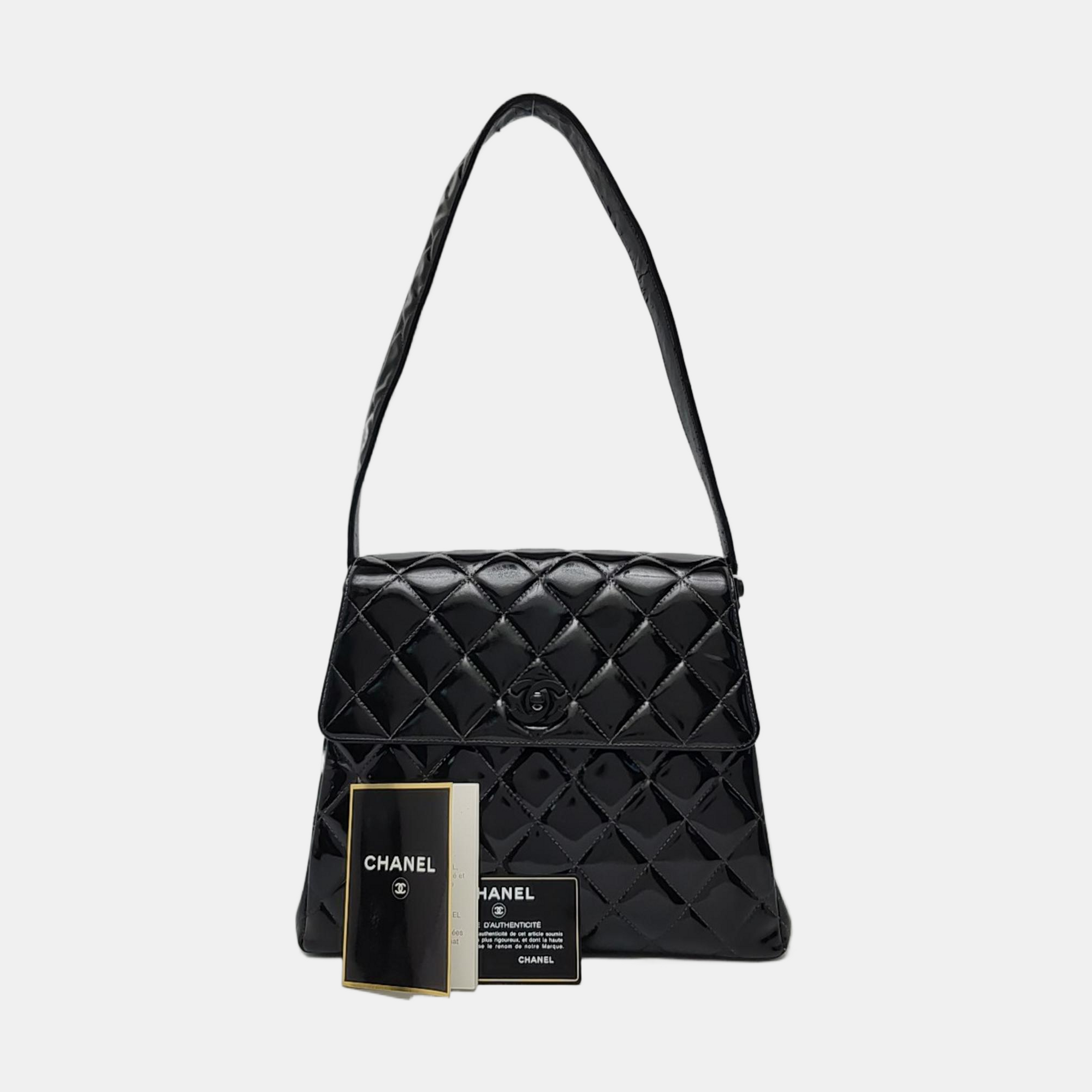 Quilted Patent Leather Black