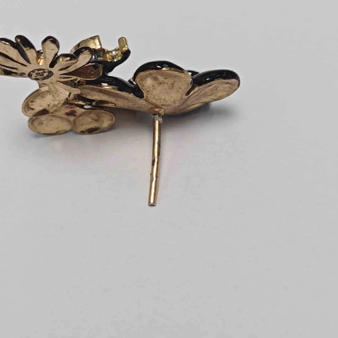 Metal Black Stud Earrings