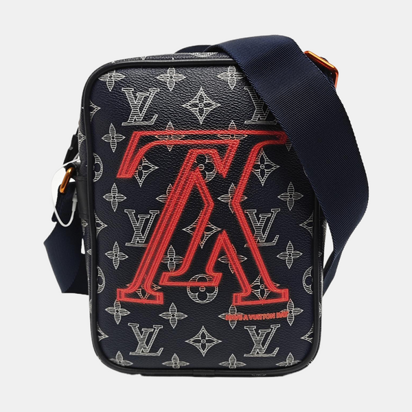 DANUBE PM Monogram Coated Canvas Blue