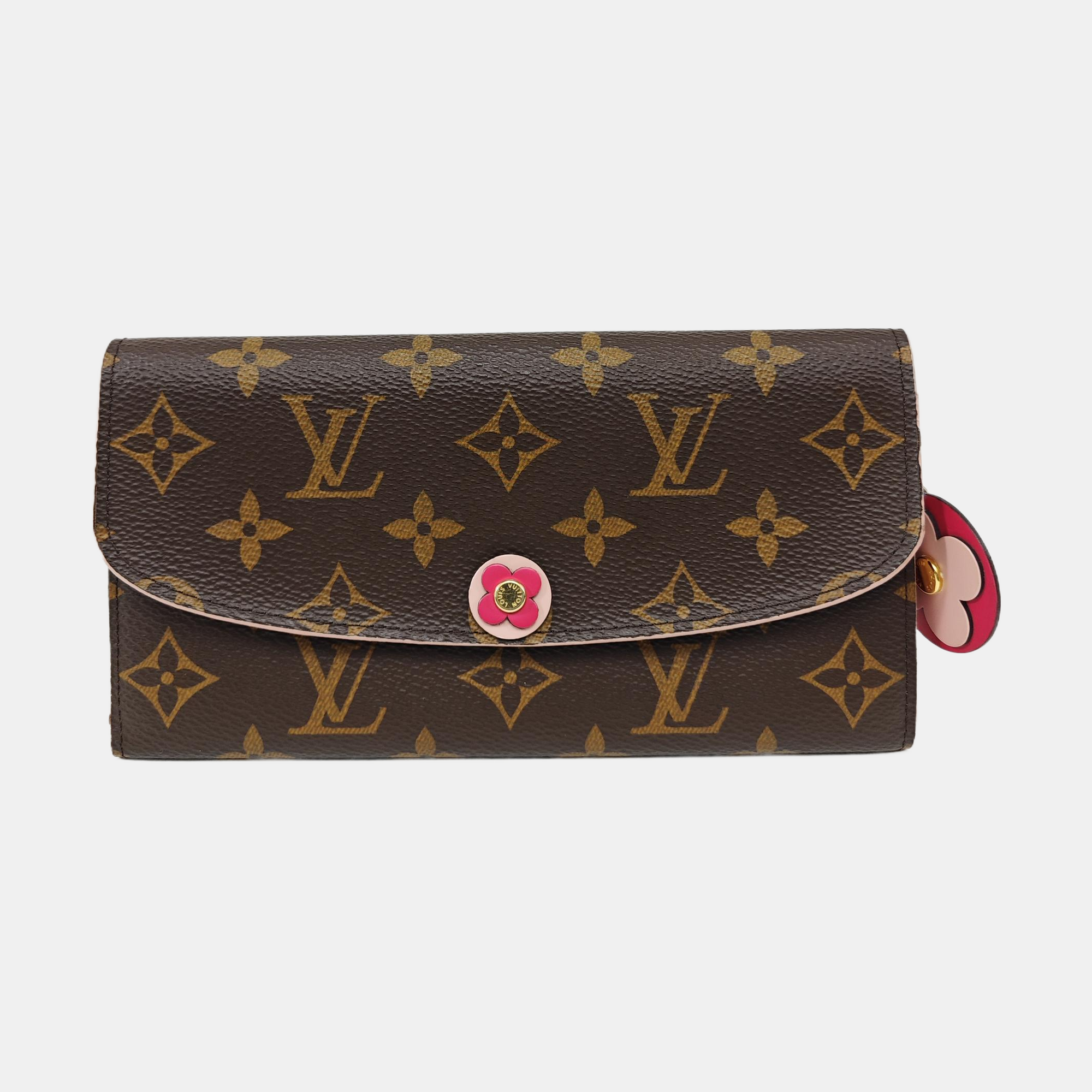 EMILIE Monogram Coated Canvas Brown Wallet