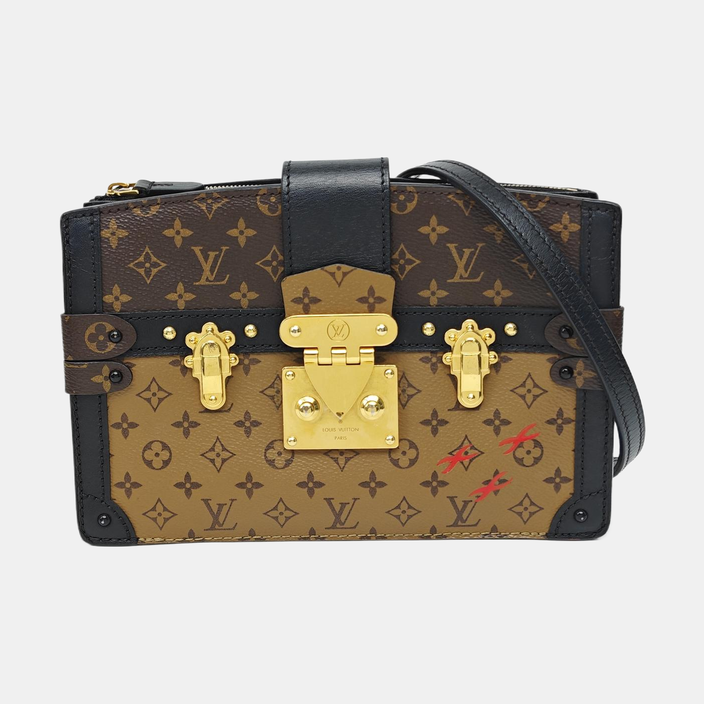 TRUNK Monogram Coated Canvas Brown