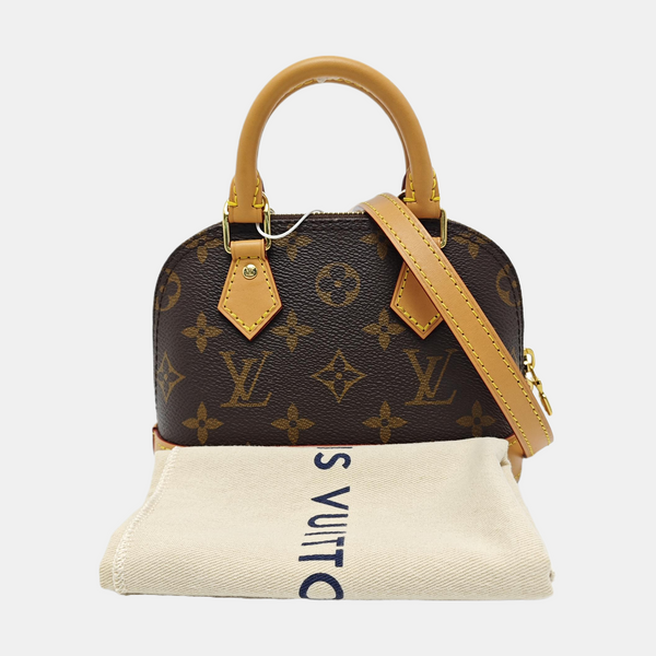 ALMA PM Monogram Coated Canvas Brown