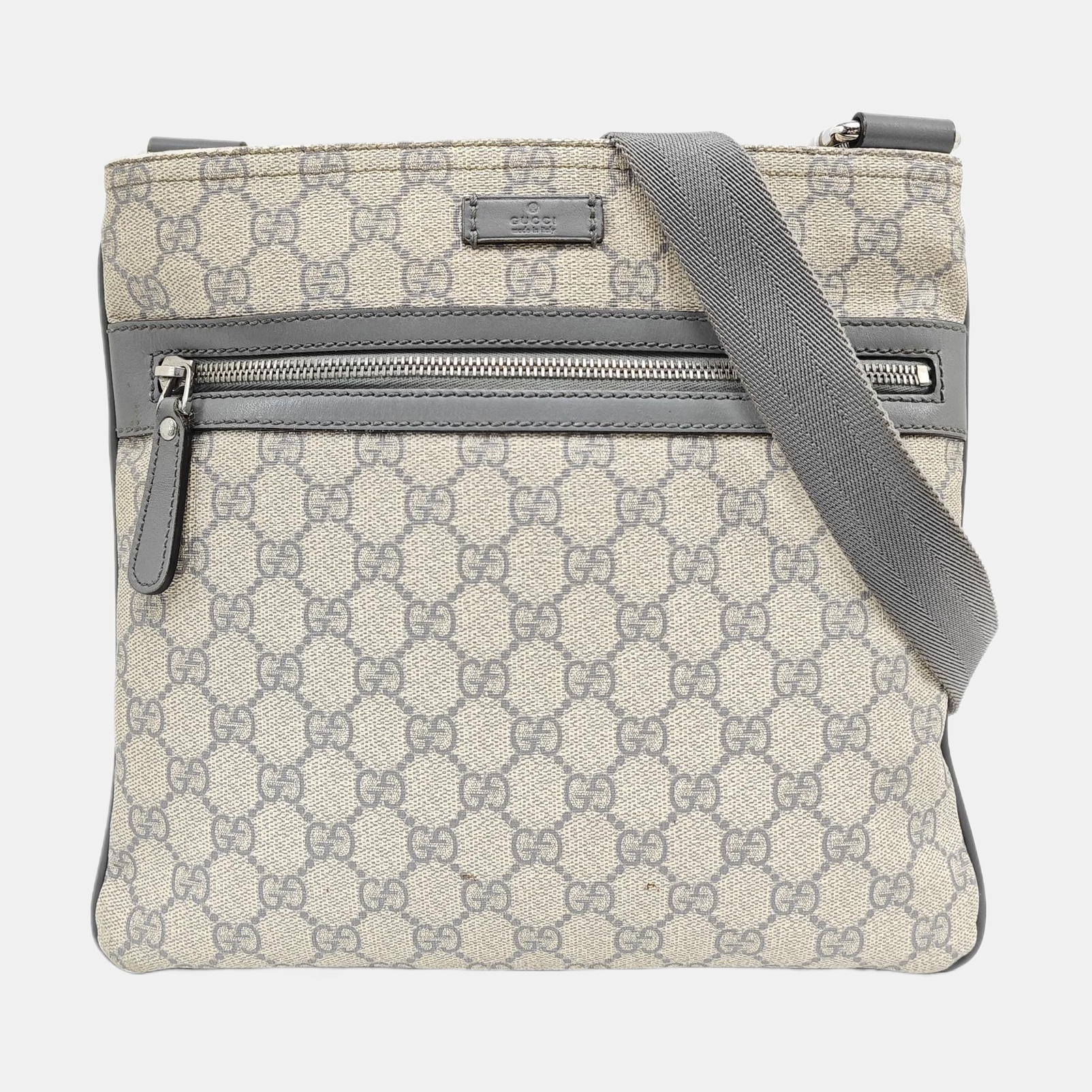 Messenger Monogram Coated Canvas Beige