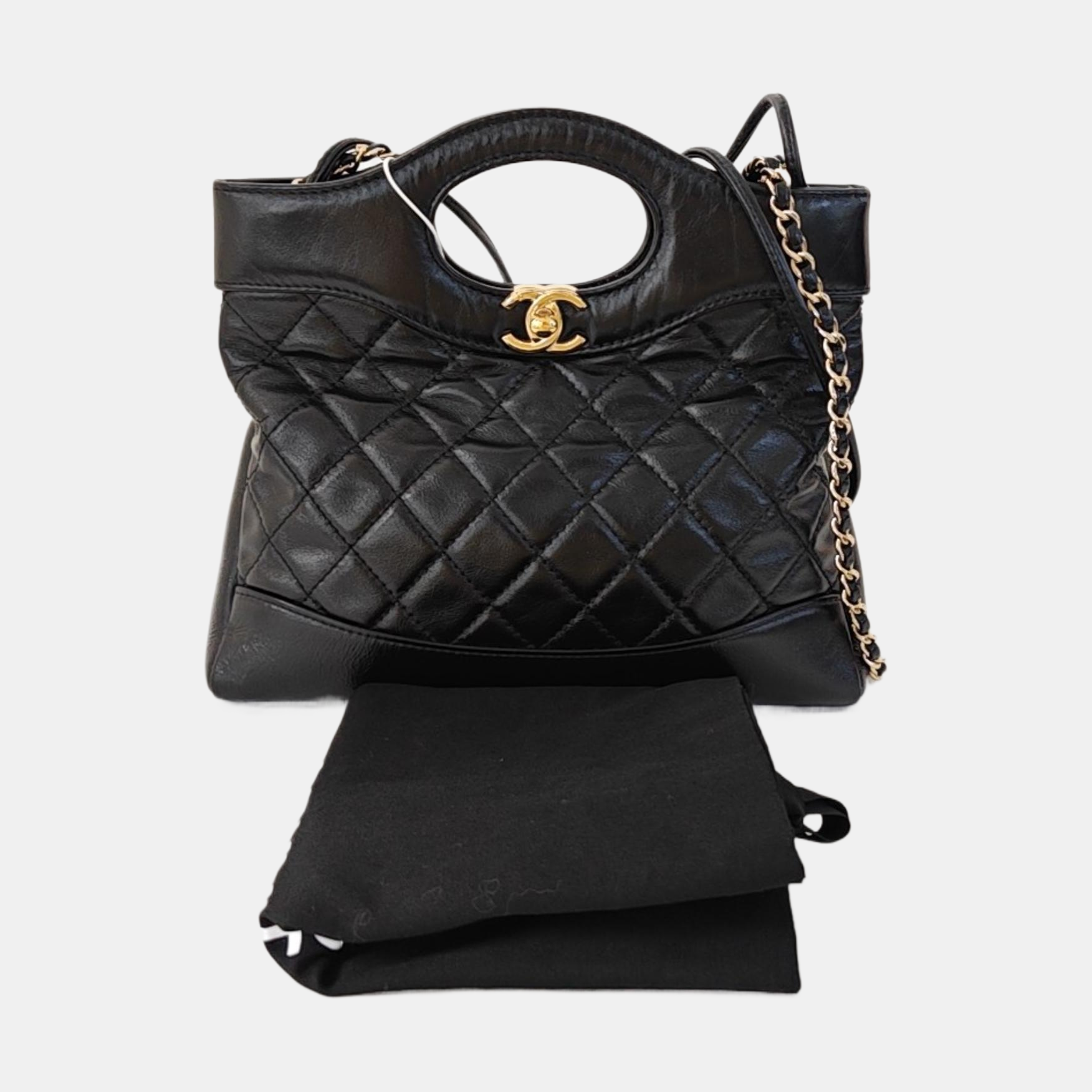 CHANEL 31 Mini Quilted Calfskin Black