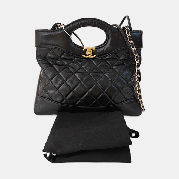 CHANEL 31 Mini Quilted Calfskin Black