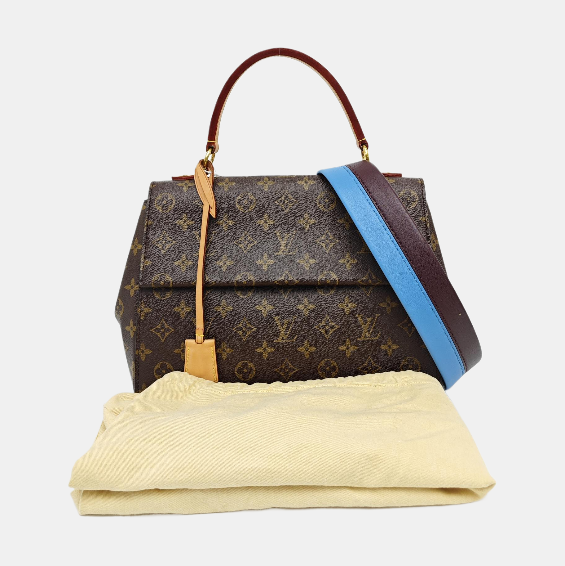 CLUNY MM Monogram Coated Canvas Brown