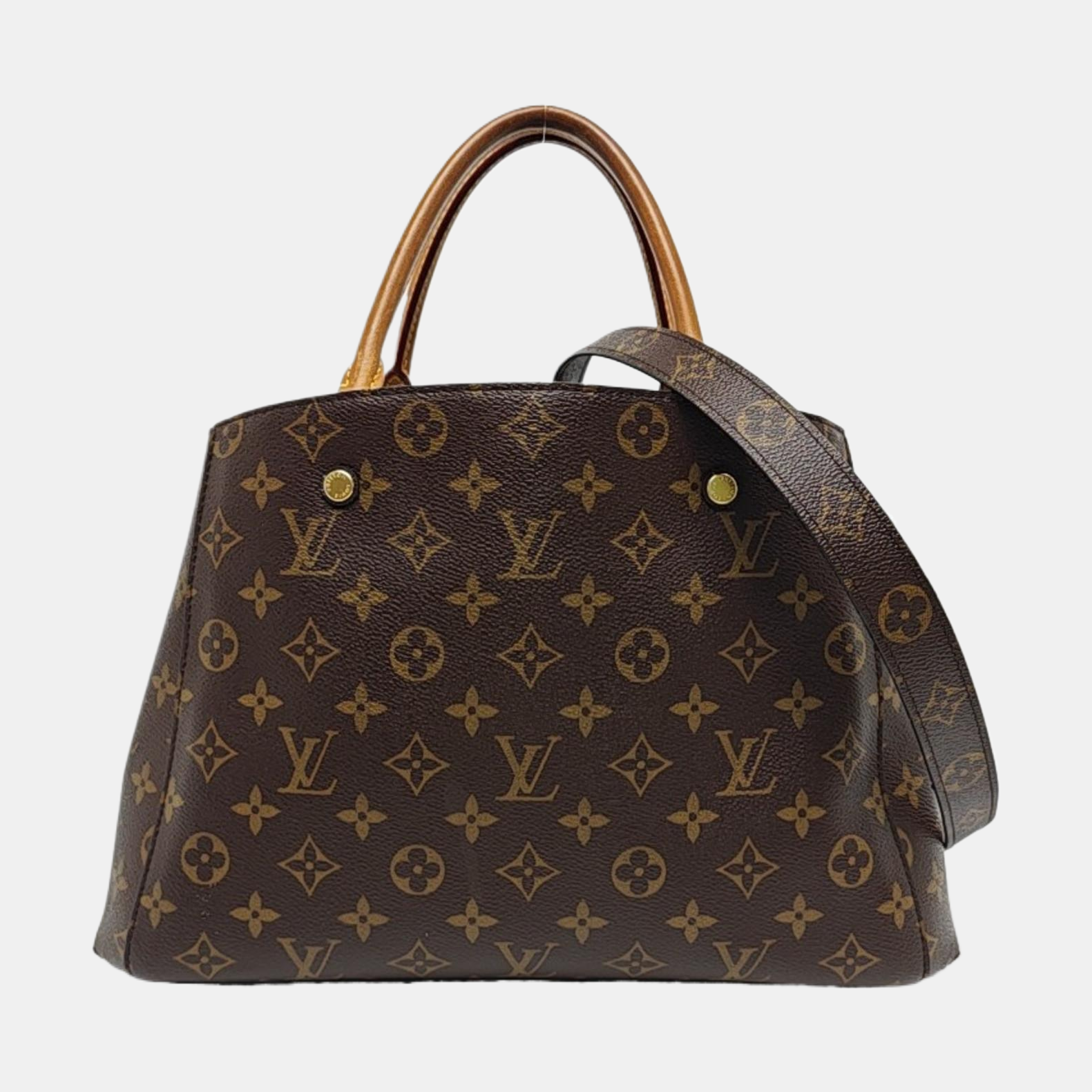 MONTAIGNE GM Monogram Coated Canvas Brown