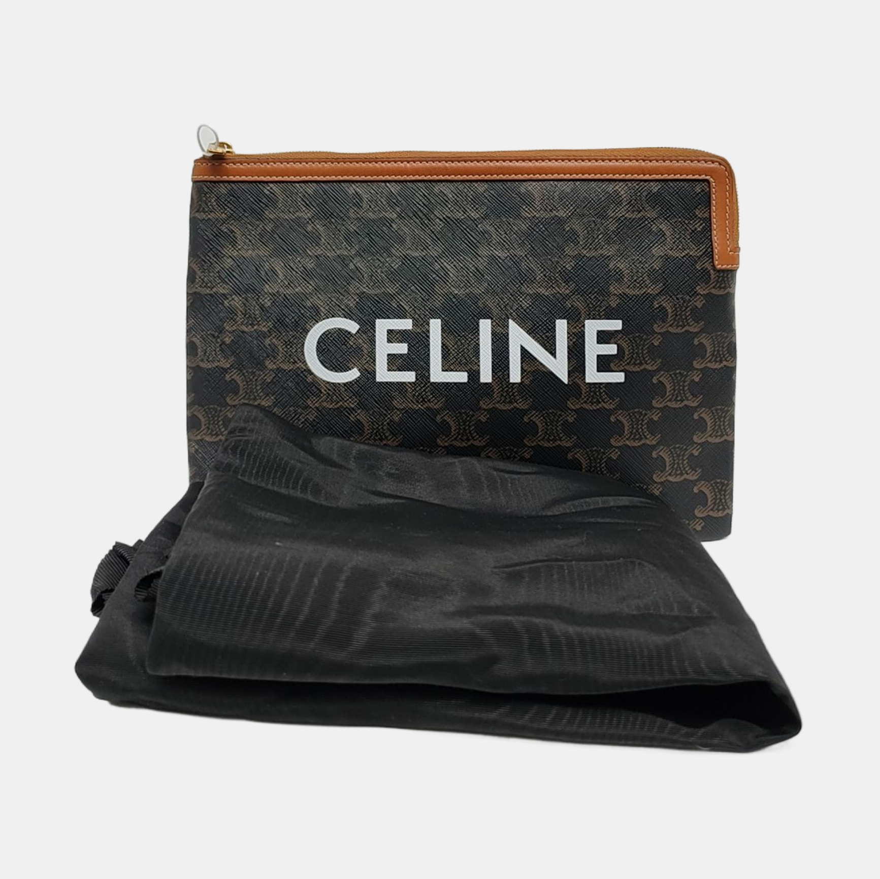 Authenticated pre-owned  TRIOMPHE Small Coated Canvas Brown - Clutch at Looply