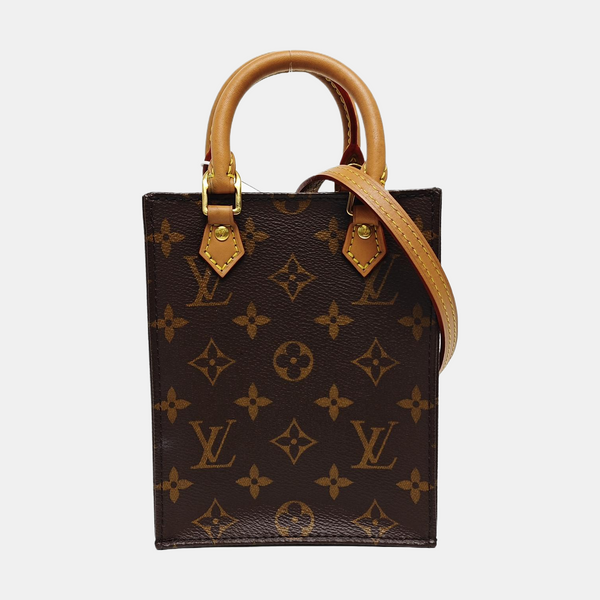SAC PLAT Mini Monogram Coated Canvas Brown