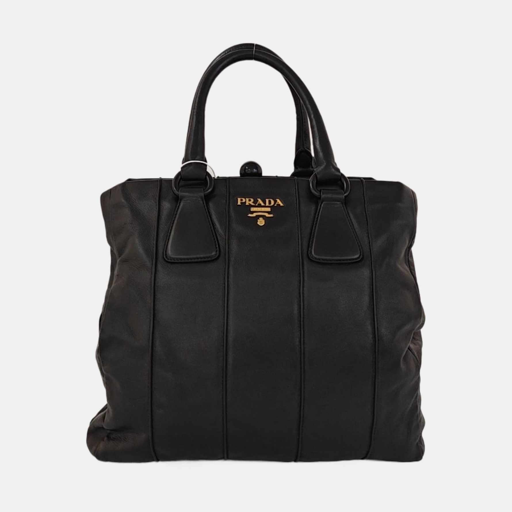 Lambskin Tote Bag Black