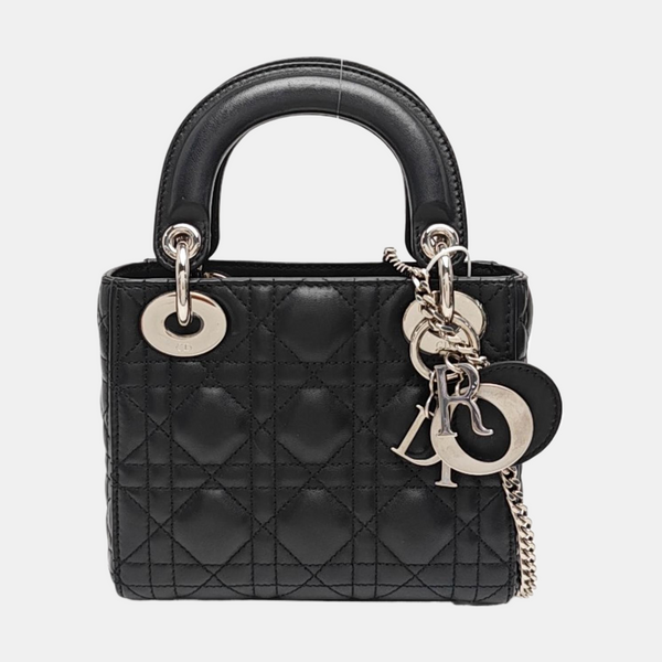 Lady Dior Mini Cannage Lambskin Black