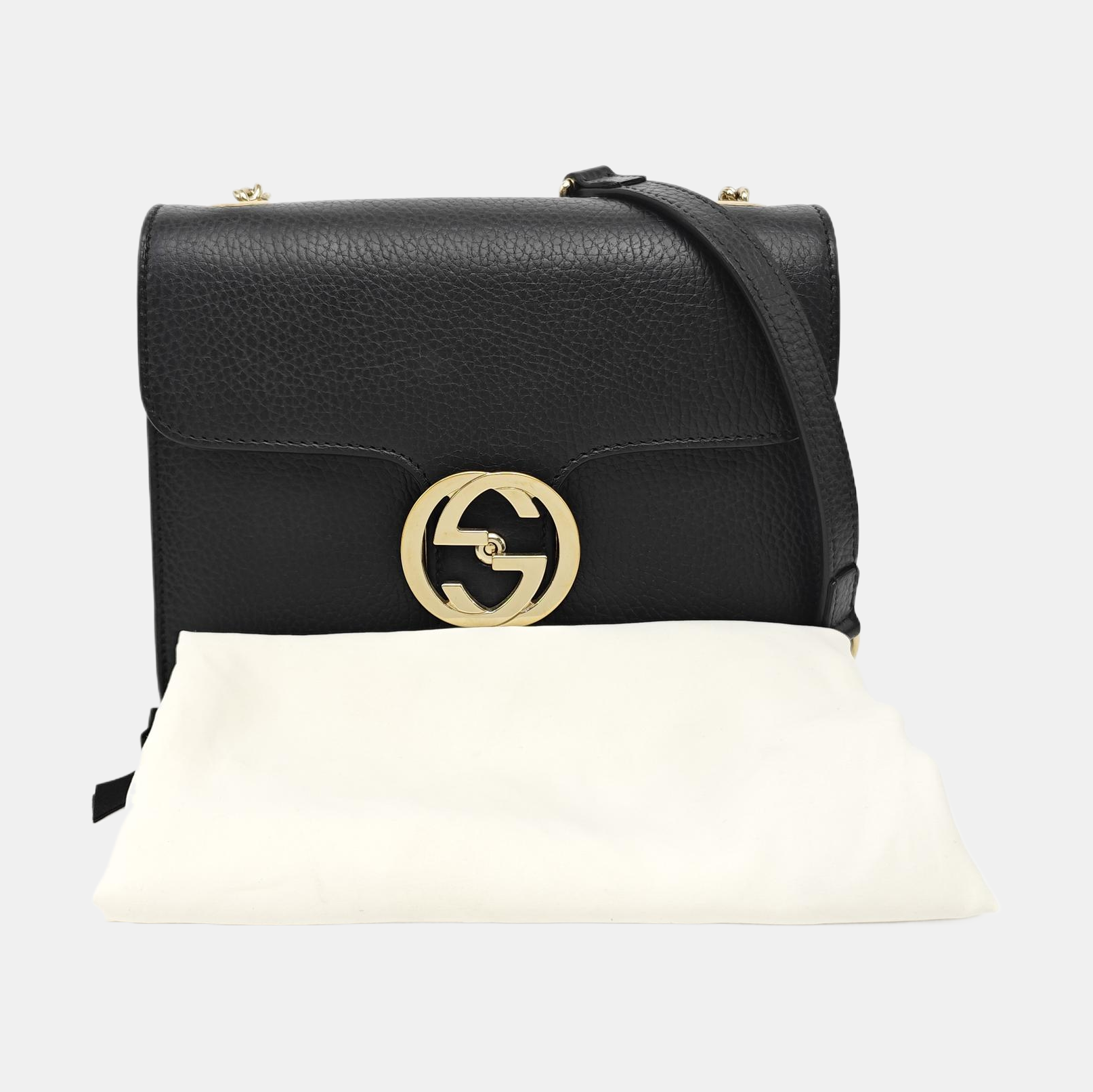 Interlocking G Small Calfskin Black