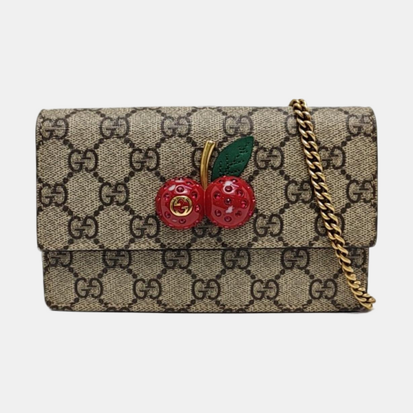 GG Supreme Mini Monogram Coated Canvas Beige