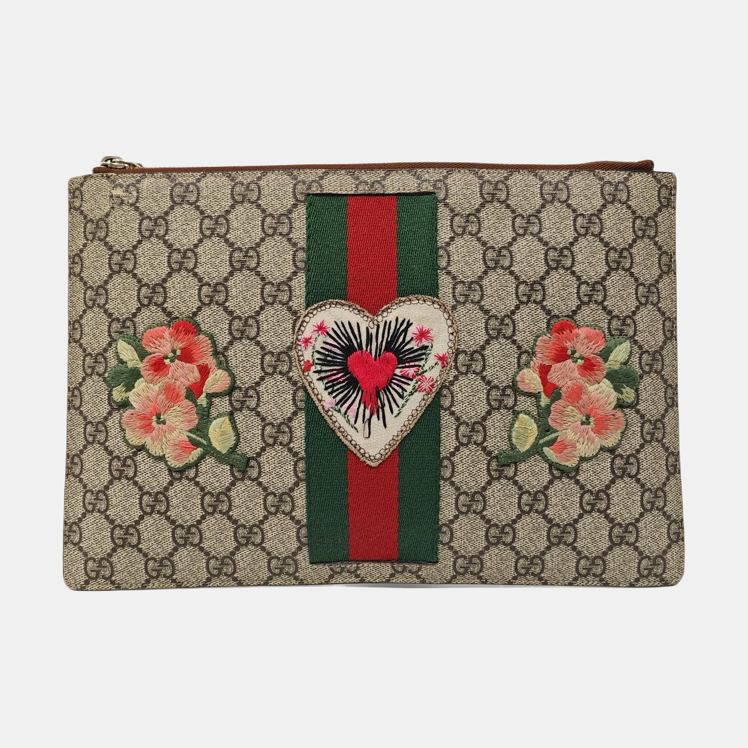 Monogram Coated Canvas Clutch Beige