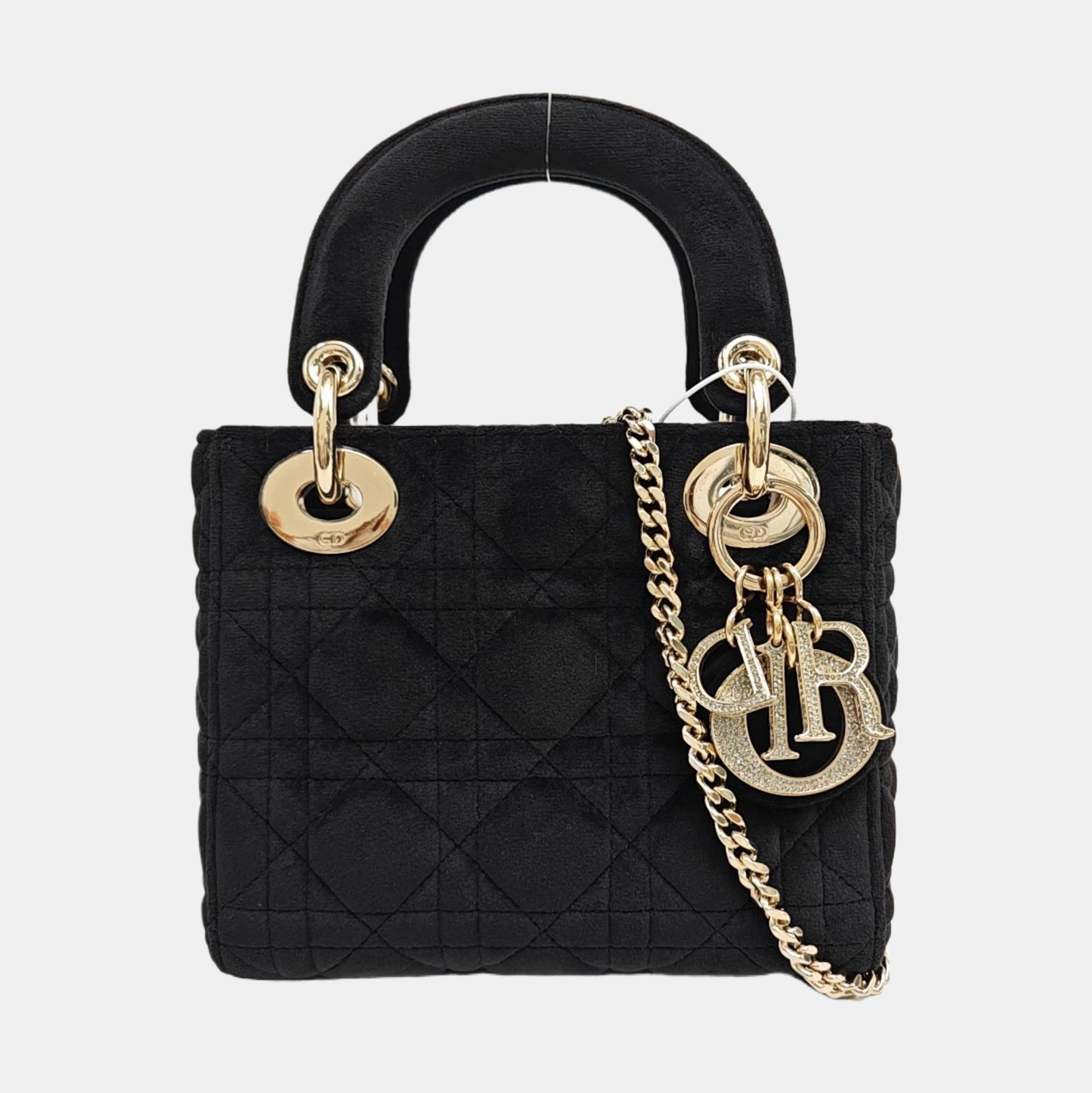 Lady Dior Mini Cannage Fabric Black