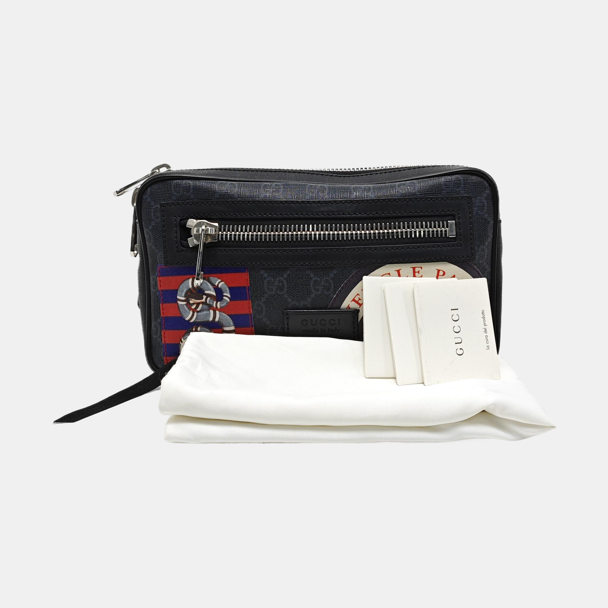 Courrier Monogram Coated Canvas Black