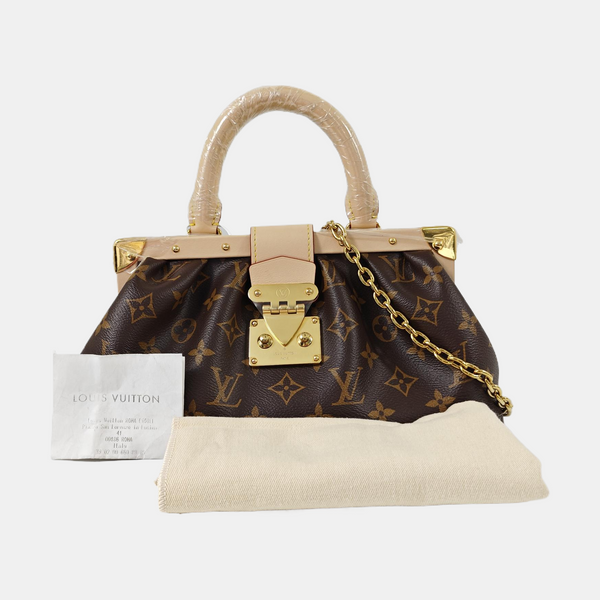 CLUTCH Monogram Coated Canvas Brown