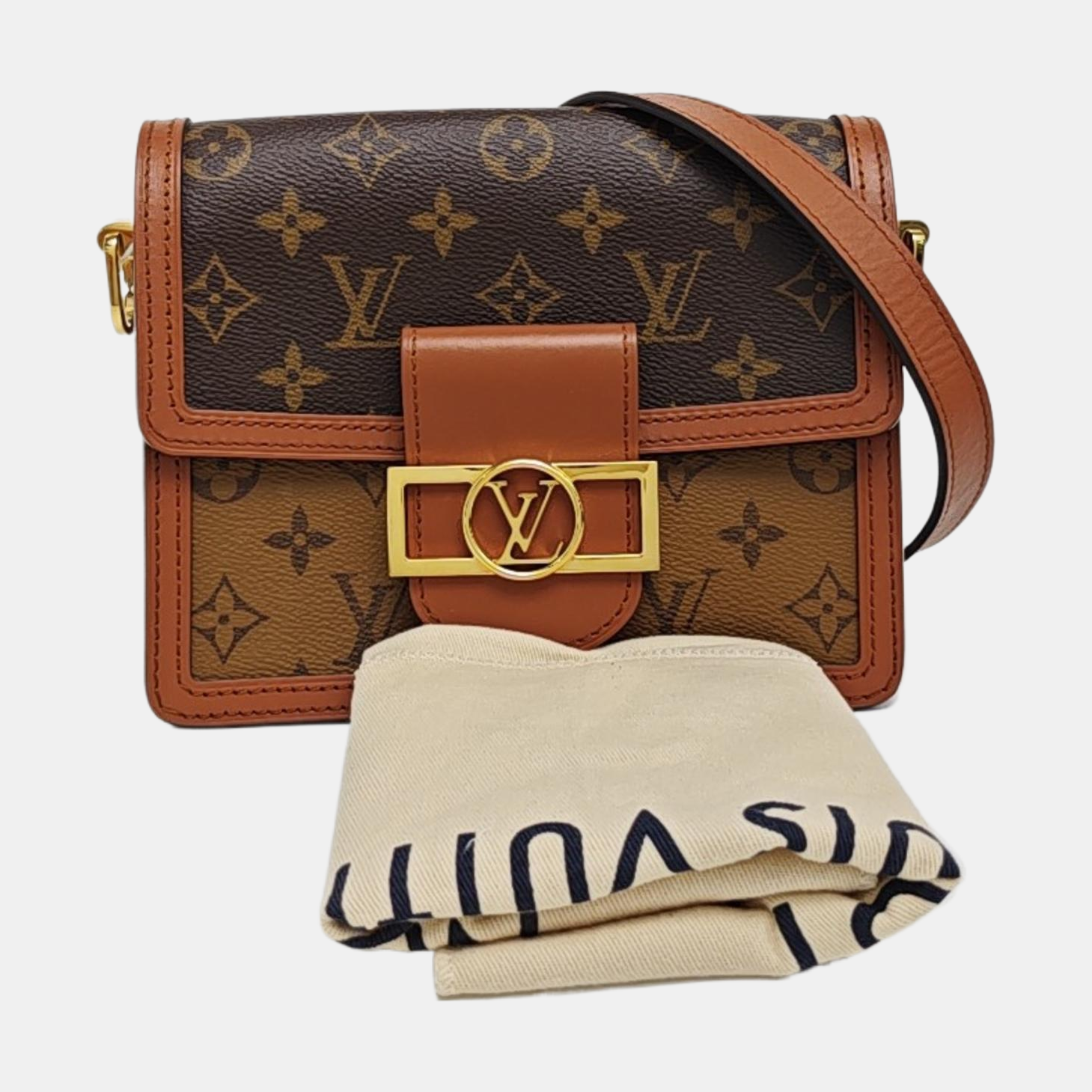DAUPHINE Mini Monogram Coated Canvas Brown