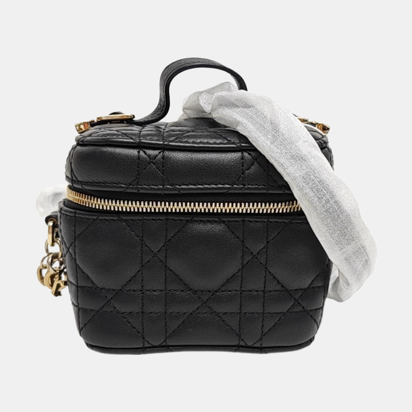 Lady Dior Super Mini Cannage Lambskin Black