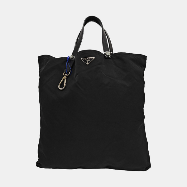Nylon Top Handle Bag Black