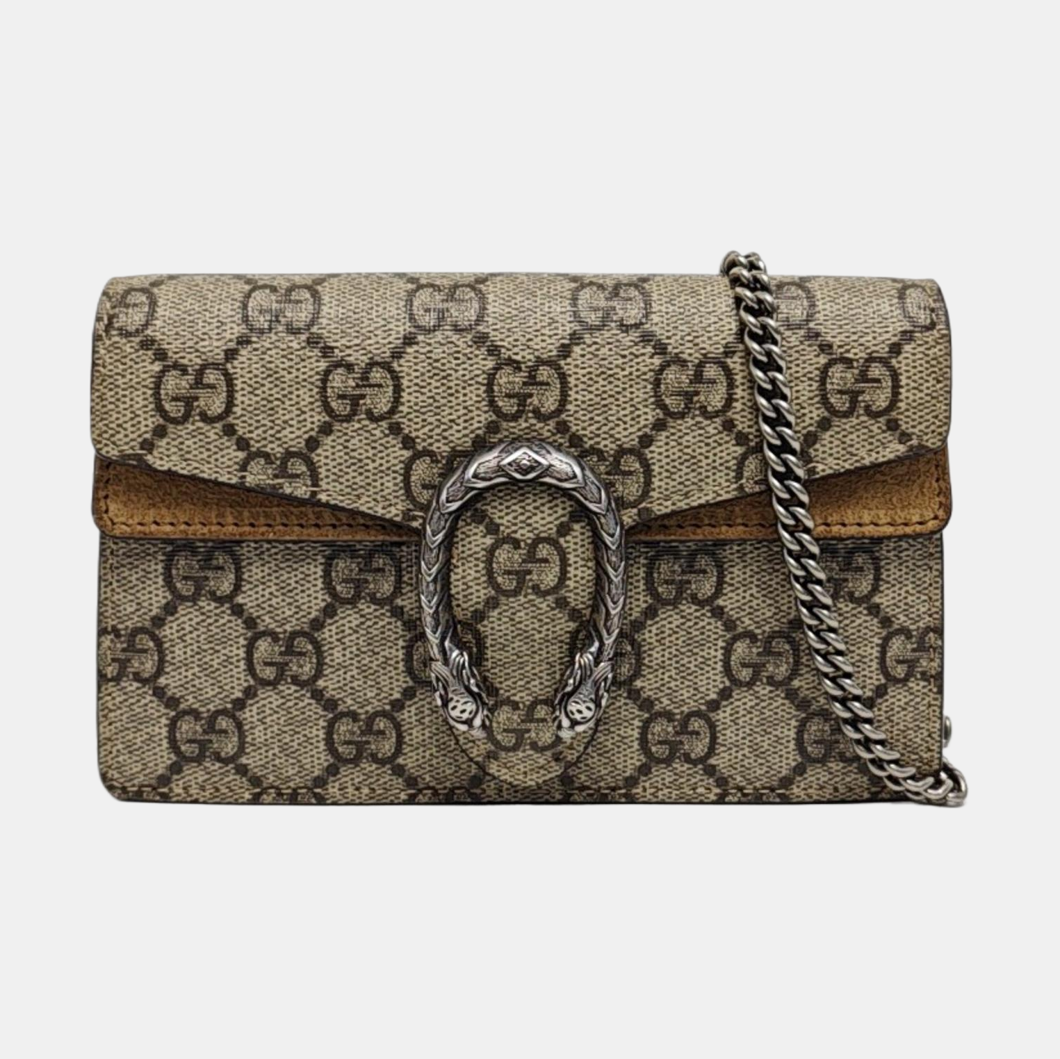 Dionysus Super Mini Monogram Coated Canvas Beige