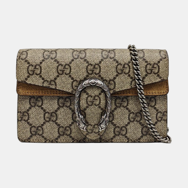 Dionysus Super Mini Monogram Coated Canvas Beige