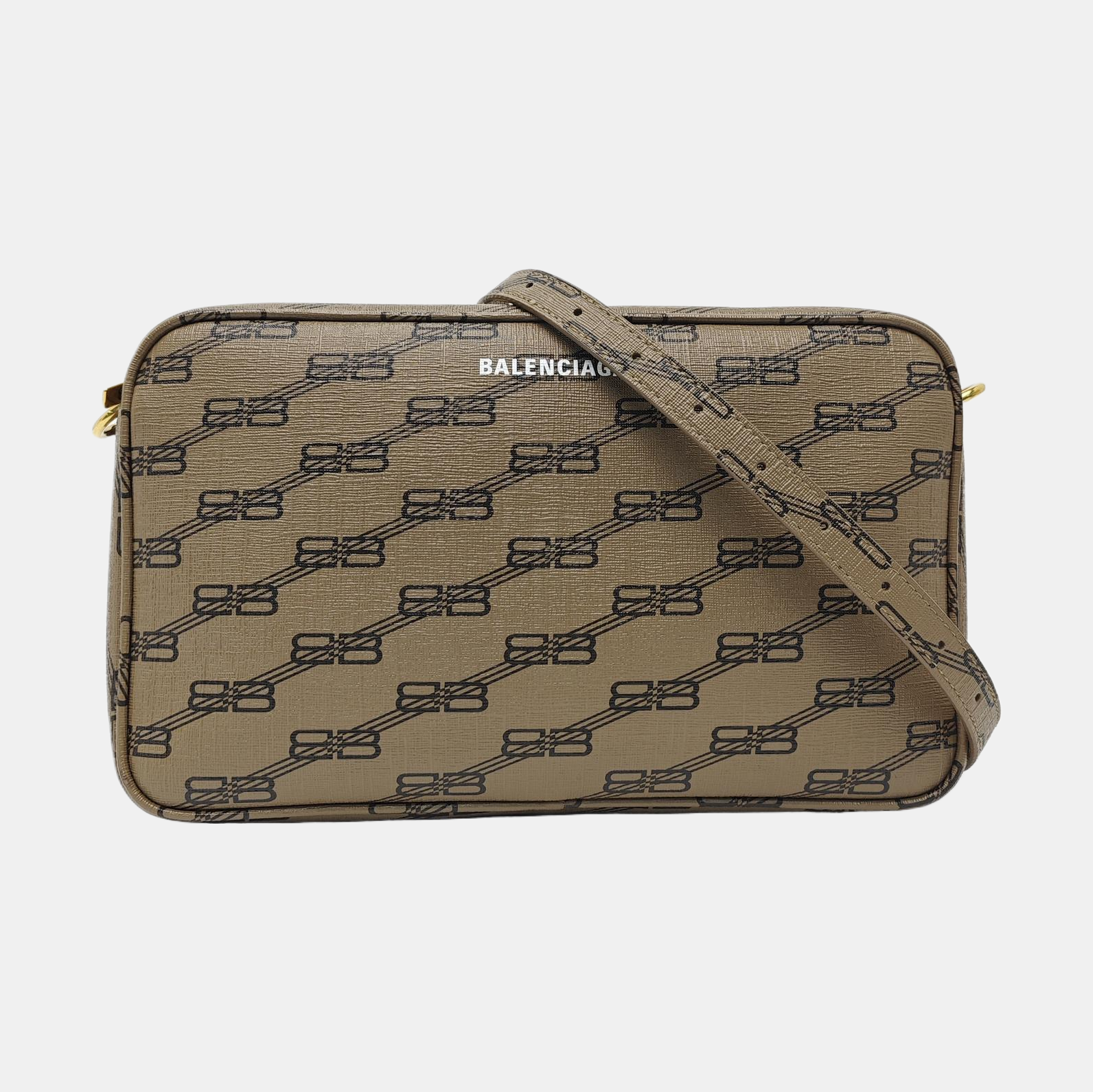 Coated Canvas Shoulder Bag Brown