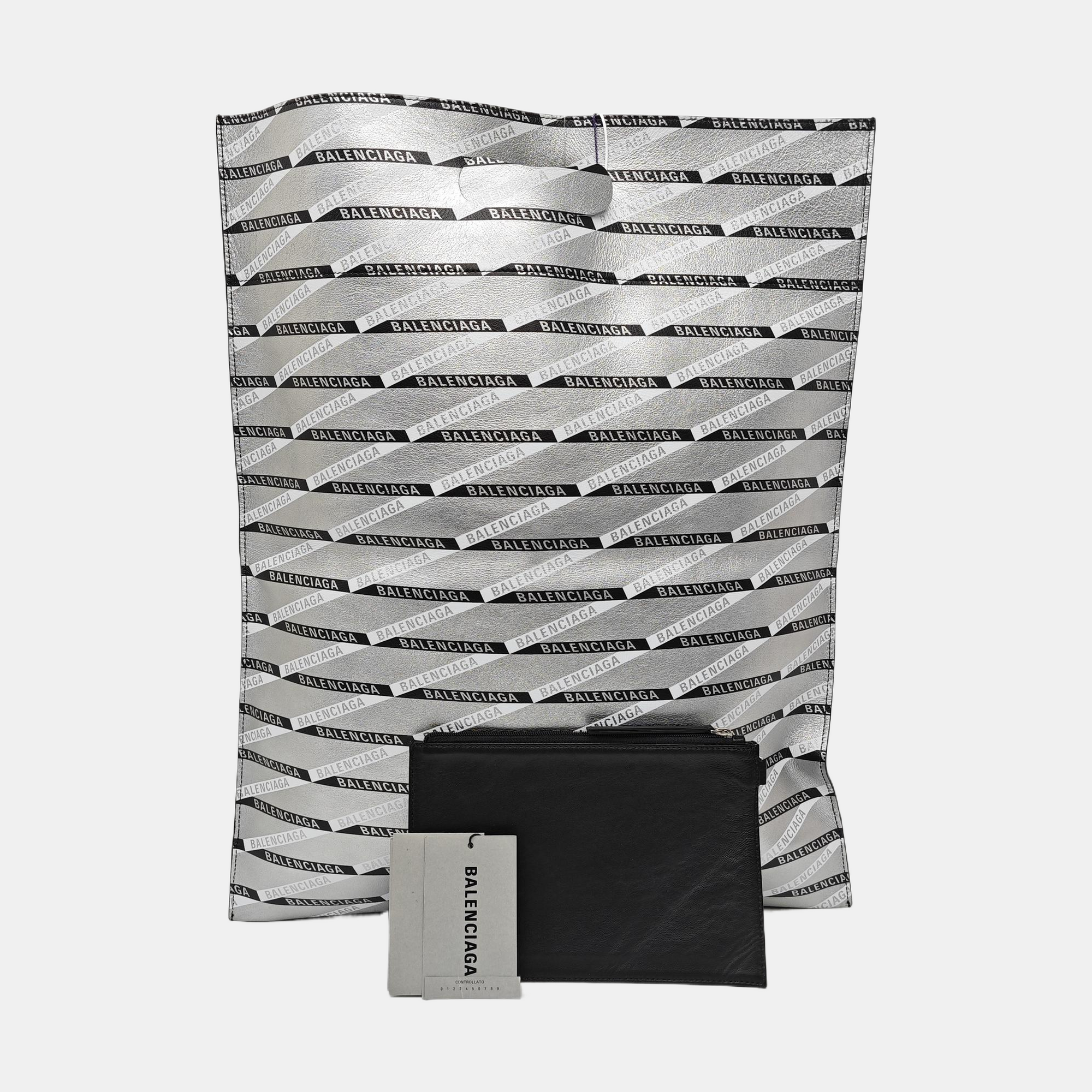 Calfskin Top Handle Bag Silver