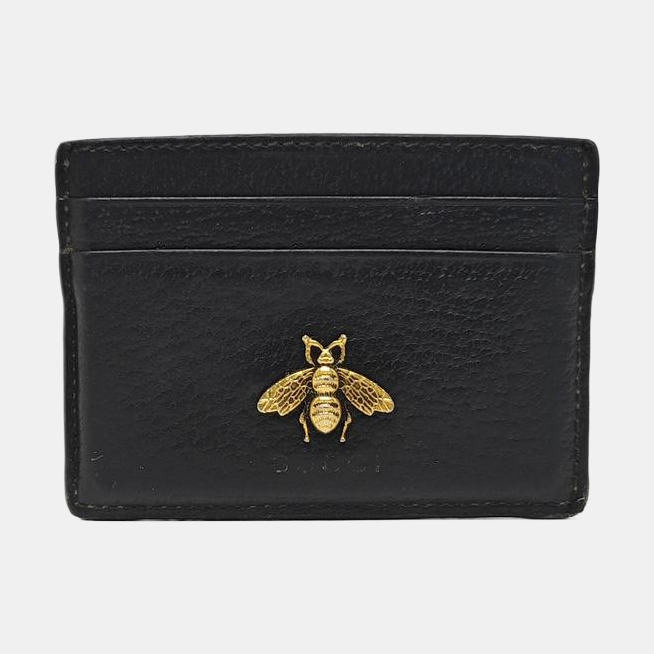 Animalier Calfskin Black Card Holder