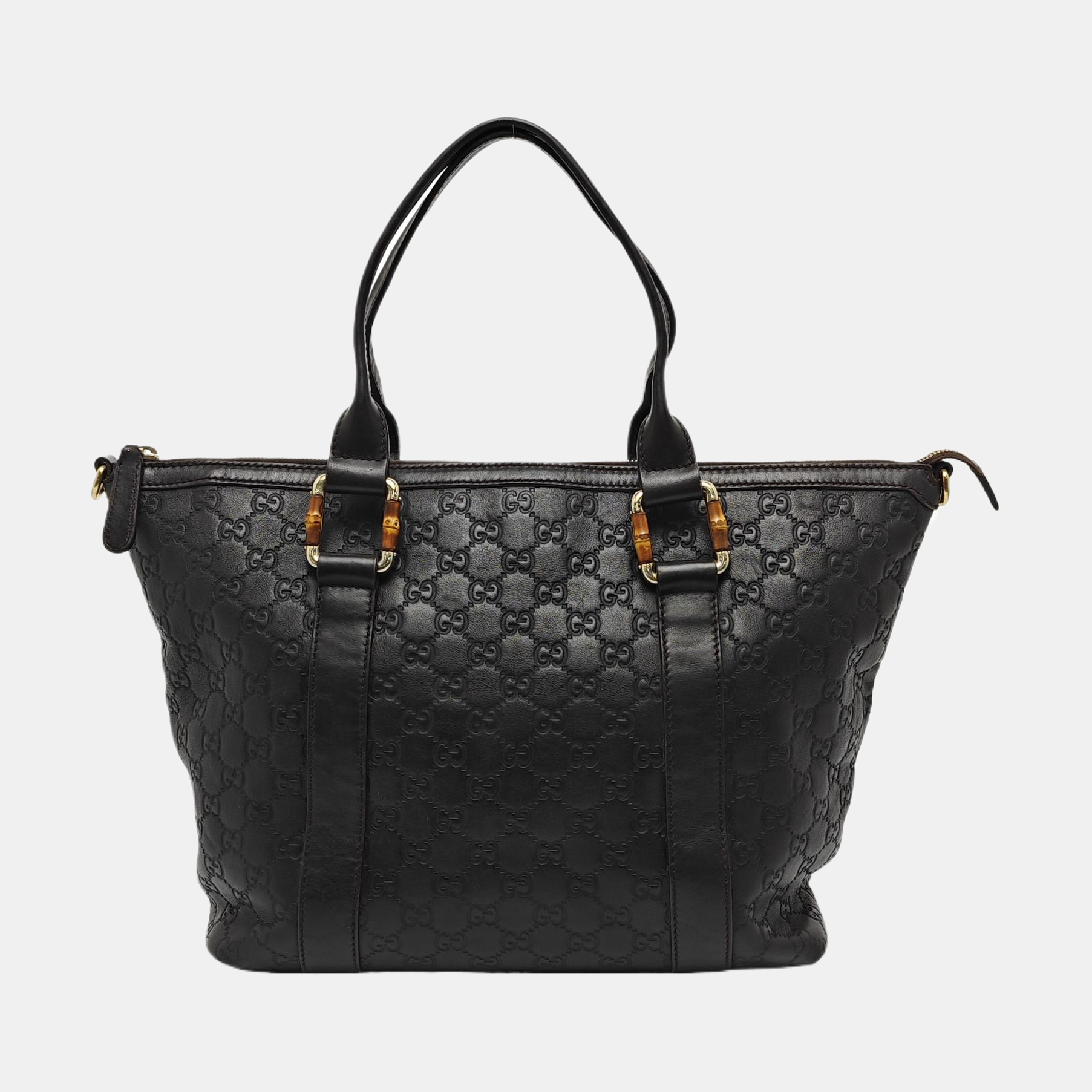 Monogram Calfskin Top Handle Bag Brown
