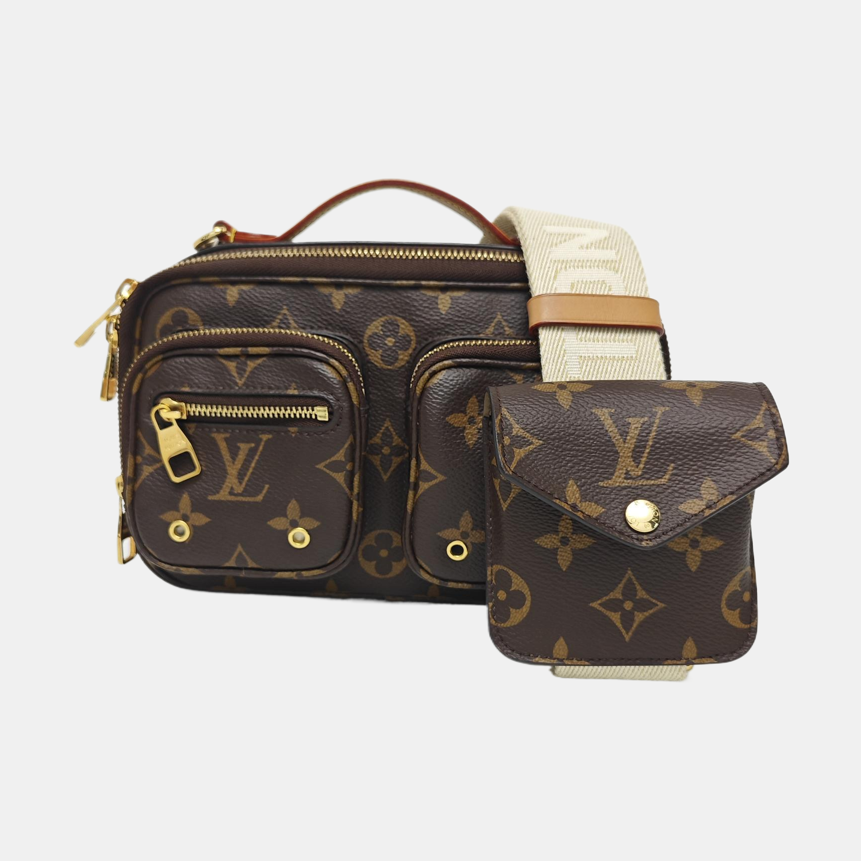 UTILITY Monogram Coated Canvas Brown