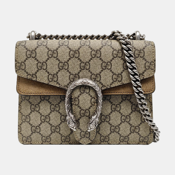 Dionysus Mini Monogram Coated Canvas Beige