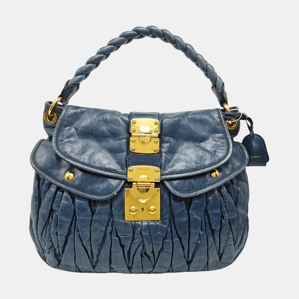 Miu Coffer Calfskin Blue
